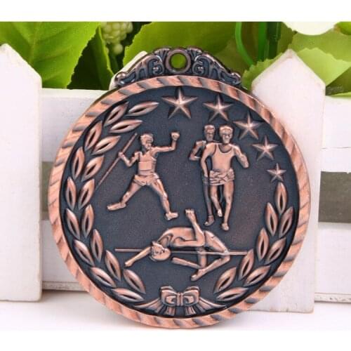 Triathlon medal School Sports Medal Gold Silver Bronze Motion, Honor Communication Ability/self-confidence Developing 6.5 cm