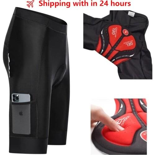 Pantalones cortos reflectantes acolchados 5D para Ciclismo, a prueba de golpes, para hombre y mujer cycling shorts men