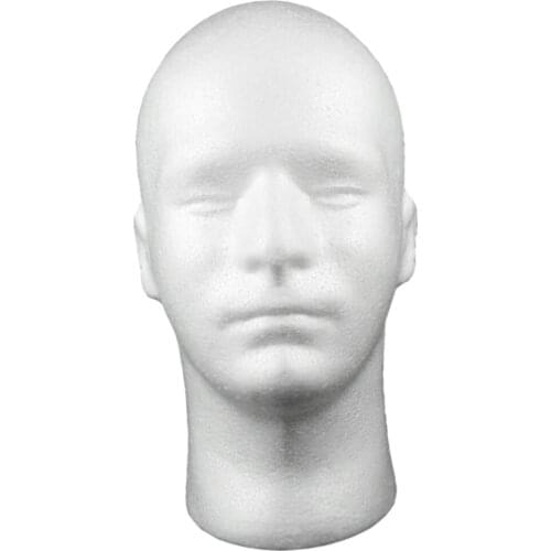 Male styrofoam mannequin head cosmetic model head for Wigs Hat Glasses Display