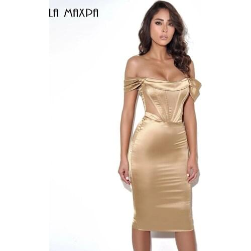 2021 New Womens Sexy One-line Neck Tube Top Halter Bodycon Sleeveless Dress Celebrity Party Fashion Club Dress Vestido