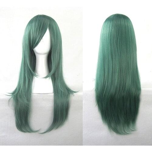Kido Tsubomi Kido 70cm Green Long Curly Syntheitc Hair Cosplay Costume Wigs Heat Resistance Fiber