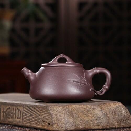 Sand pot of rhyme sea mud stone bamboo ladle 280 cc/yixing undressed ore quality goods all hand recommended tea hot