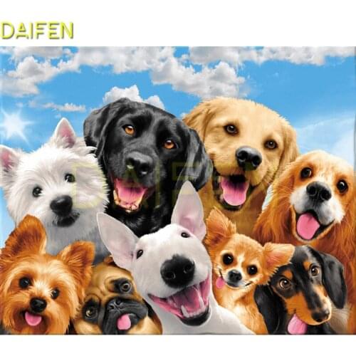 Full Square Diamond mosaic Dog poodle Full Round Diamond embroidery Cross stitch Dalmatian DIY Diamond painting Blue sky animal