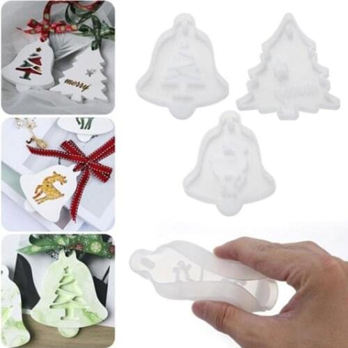 DIY Resin Crystal Epoxy Mould Listed Christmas Tree Elk Pendant Bag Decoration Resin Silicone Mould