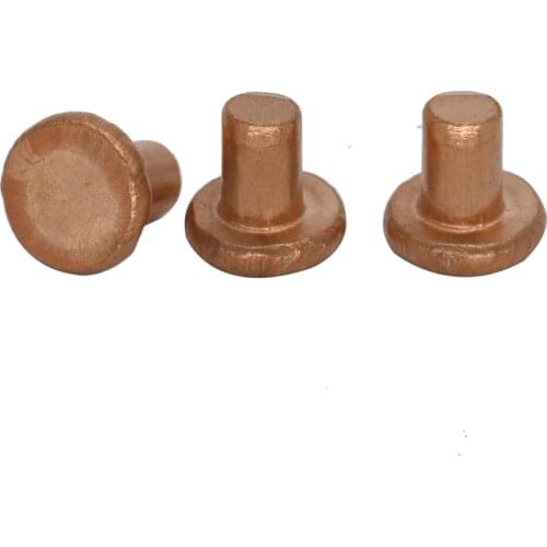 M6 M6*25/30/35/40/45/50 M6x25/30/35/40/45/50 Gold Tone Straight Shaft GB109 Copper Knock Flat Head Solid Rivet