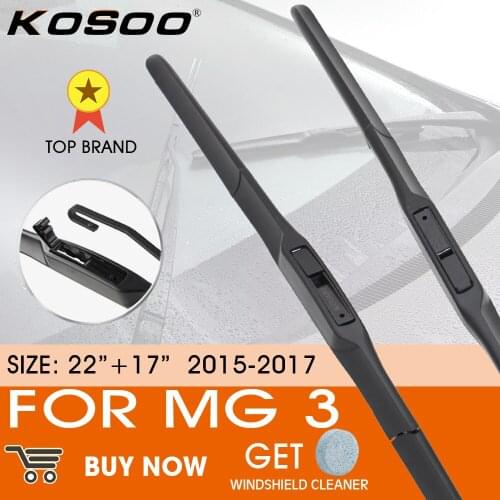 KOSOO Car Wiper Blade For MG 3 2011-2018 LHD / RHD Front Window Windshield Windscreen Wiper Blades 22" + 17"
