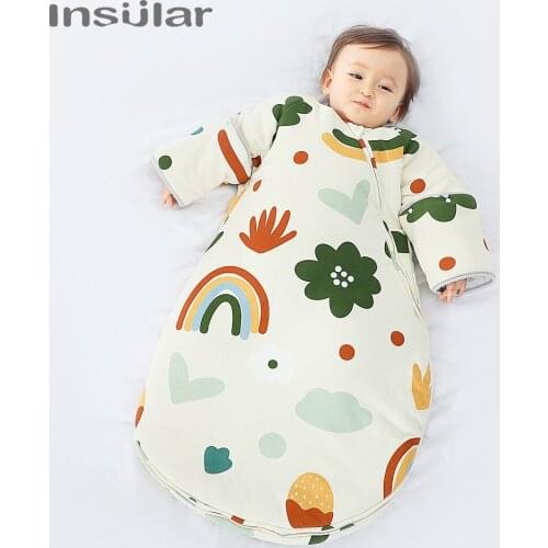 Insular Newborn Baby Sleeping Bag Detachable Sleeve Childrens Envelope Winter Infant Swaddle Stroller Baby Sleepsack Two Styles