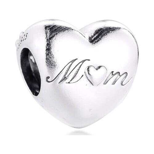 Charms fits for Necklaces Bracelets Heart & Clover Beads 100% 925 Sterling-Silver-Jewelry Free Shipping