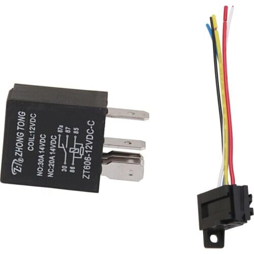 Universal 12V 20A 30A SPDT 5Pin DC Car Auto Truck AMP Relay & 5 Wire Socket