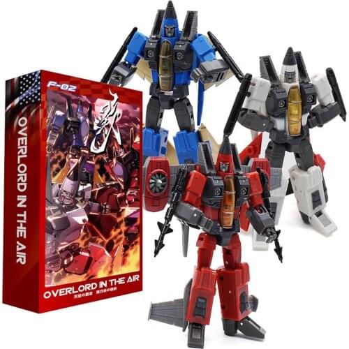 In Stock MFT Transformation DX9 Thundercracker Starscream KO Aircraft Jet F-02 F02 SIXSHOT KO Robot G1 Leader Action Figure