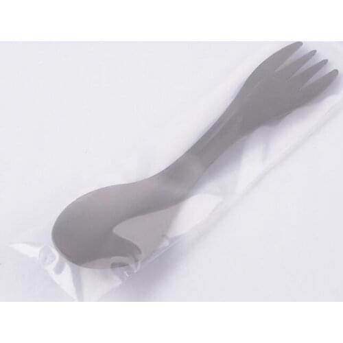 Multi-functional Camping Pure Titanium Dual Purpose Fork Spoon Light Titanium Alloy Spoon Outdoor Camping tableware picnics