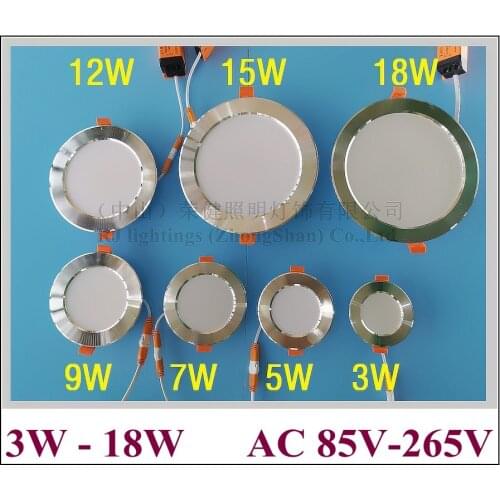 Recessed LED ceiling light down lamp LED downlight 3W 5W 7W 9W 12W 15W 18W aluminum AC85V-265V SMD 5730 straw hat style