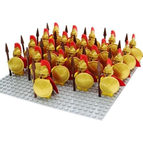 XH21pcs Military Roman Warrior Commander Portrait Series Childrens Clone Minifigure Soldier Character DIY Building Block Toy