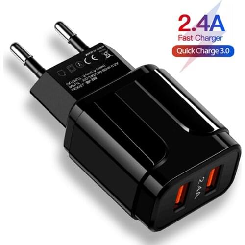 Dual USB Charger Fast Charging Adapter For iPhone 12 Xiaomi Quick Charge Portable Mobile Phone Charger Mini Wall Adapter Charger