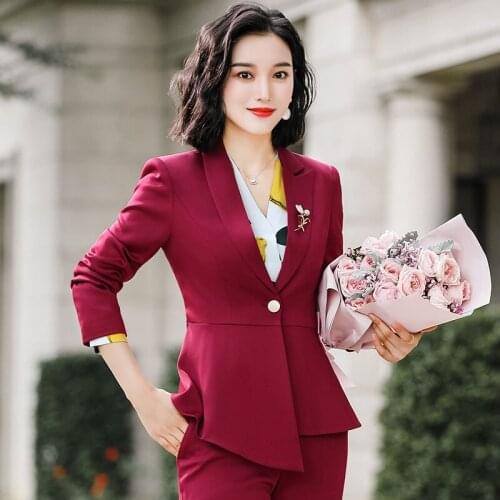 Ladies suits autumn and winter new fashion professional Slim thin suit OL commuter pants two sets of wild womens clothing