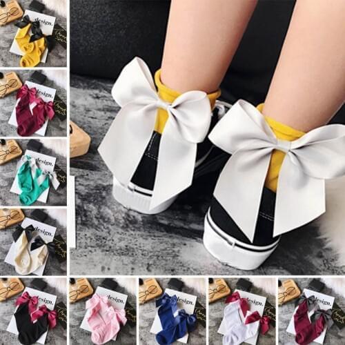 Women christmas Cotton Socks Big Bow Solid kerst sokken Female Short Cute Socks calcetines mujer womenx27s Christmas Socks