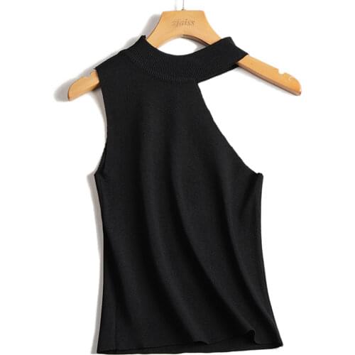 Zjaiss 2021 New Off Shoulder Tank Tops Female Summer Fashion Solid Women Hight Quality Beige Black White Knitted Sexy Crop Top