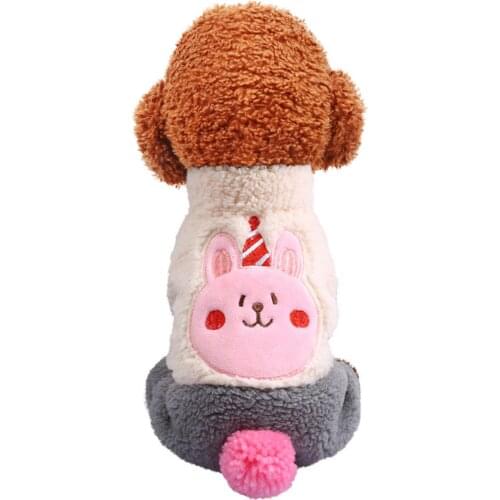 Winter Bear Rabbit Shape Warm Soft Plush Puppy Dog Cat Clothes Pet Accessory