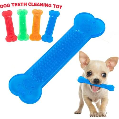 1pc Hot Sale Dog Chew Toys Rubber Bone Aggressive Chewers Teeth Cleaning Puppy Dental Care For Doggy Pets Accessories Supplies