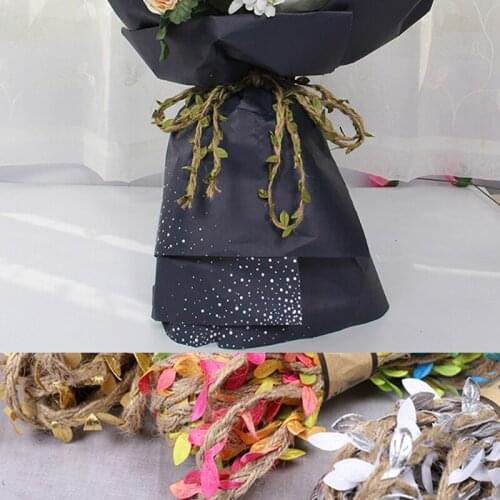 10M Silk Leaf-Shaped Handmake Artificial Green Leaves DIY For Wedding Box Decoration Foliage Handmade Craft Wreath