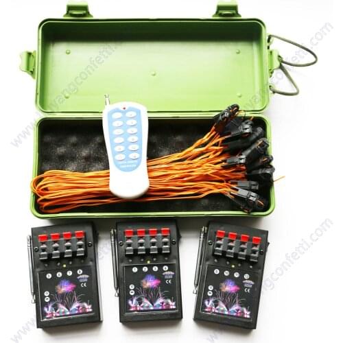 12 Cue Wedding Firework Ignition Machine Wireless Remote Control with 24 pc igniter ignitor Pyrotechnic Receiver Stage Equipment