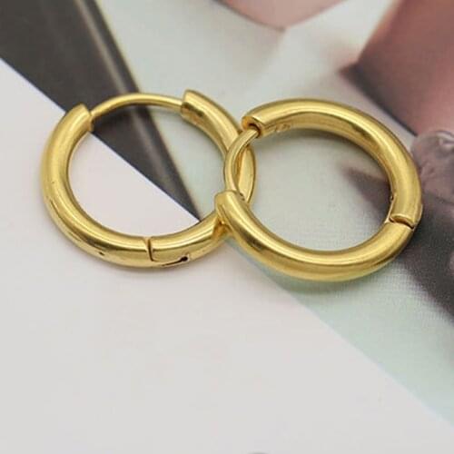 2pcs/lot Prevent Allergy Iron alloy Women Surgical Steel Earrings Golden Silver Color Korean Round Vintage Clip-On Hoops Earing