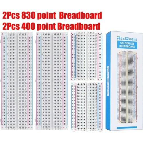 4PCS Breadboards Include 2PCS 830/400 Point Solderless Prototype PCB Point Solderless Prototype for Arduino diy kit
