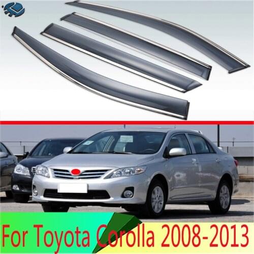 For Toyota Corolla 2008-2013 Plastic Exterior Visor Vent Shades Window Sun Rain Guard Deflector 4pcs