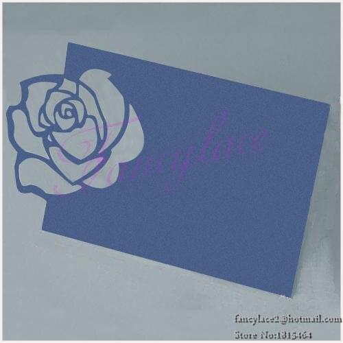 50pcs Hot Sale New Laser Cut Hollow Paper Rose Crafts Name Place Cards Romantic Wedding Table Invitation Cards Decoration