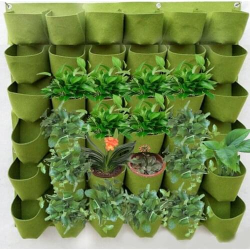 Pockets Wall Hanging Planting Bags Green Plant Grow Planter Vertical Garden Vegetable Living Bonsai Bag Garden Supplies Bags