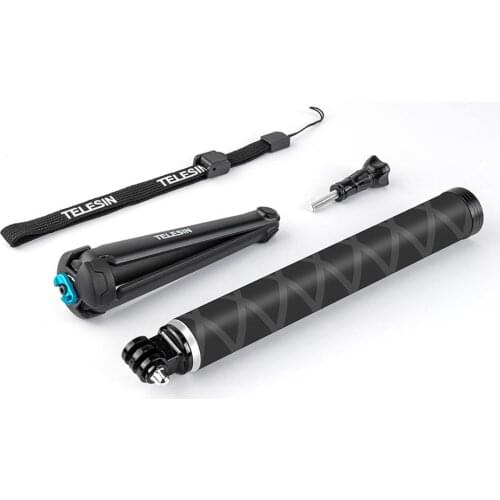 90cm Extended Action Camera Tripod Quick Instal Carbon Fiber Light Selfie Stick Aluminium Alloy Tripod For GoPro Hero 8