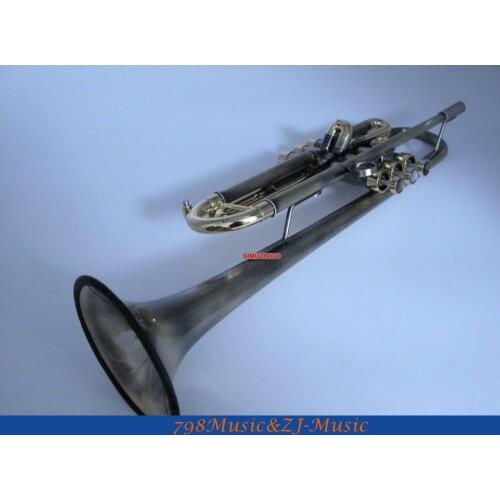 Antique Finish Trumpet B-flat Monel Valves With Case Mouth Professional Trumpet Free LORICO RING MUTE
