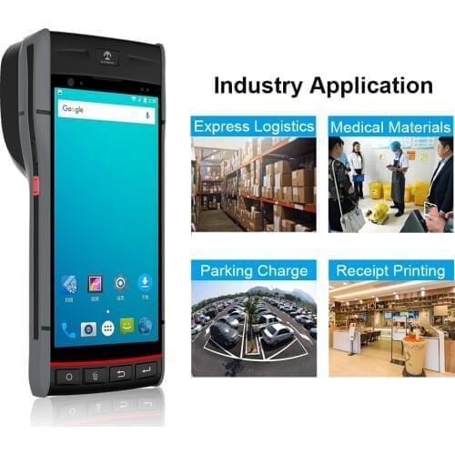 Free Shipping 5.5 inch 2.0Ghz GPS Dustproof Handheld Android PDA Device with Sticker Printer/ 13MP Camera /1D&2D Barcode Scanner