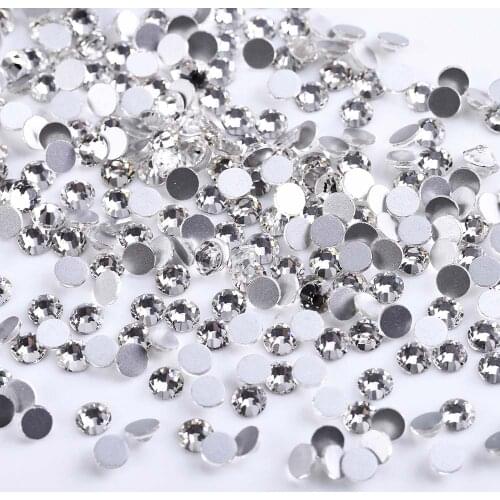 SS3-SS30 Mix Size Crystal Clear Non Hotfix Flatback Manicure Rhinestones Nail Rhinestones For Nails 3D Nail Art Decorations Gems