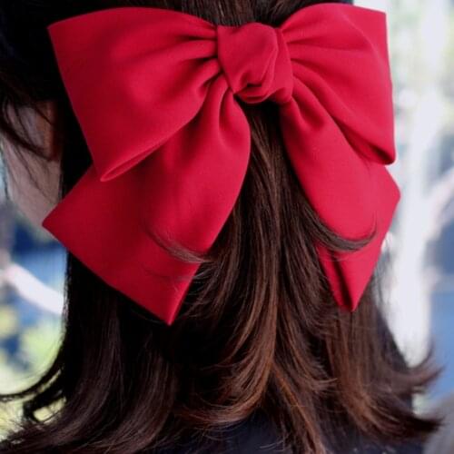 Big Hair Bow Ties Butterfly Bowknot Hairpin Girls Hair Clips Satin Hair Accessories for Women Scrunchie