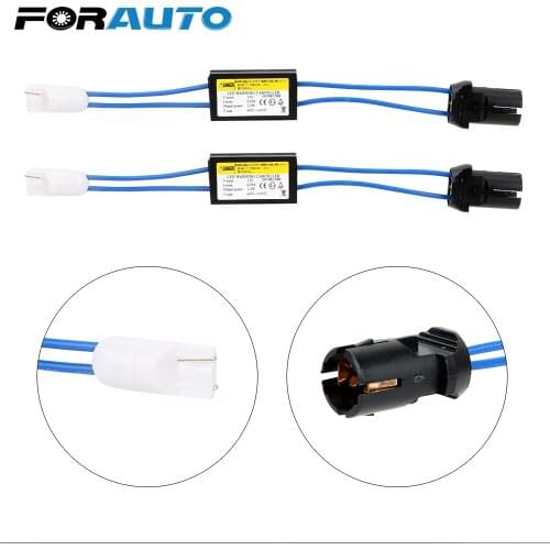 FORAUTO 2Pcs Car LED Decoder T10 12V OCB Load Resistor Canbus Cable Car Lights NO Error Warning Canceller Decoder