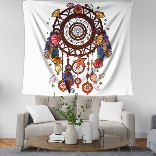 Mandala Dreamcatcher Tapestry Wall Hanging Brief Feather Tapestry Blanket Tapestries for Girl Dorm Room Decoration Drop Shipping