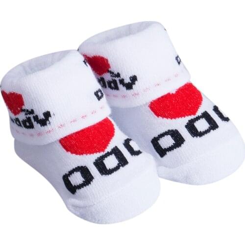 Hot Baby Socks New Brand Sweet Baby Kids Girls Boys Princess Ankle Socks Letter Love Mom Dad Short Socks 0-6M