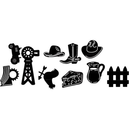 Cowboy Hat Car Metal Cutting Dies DIY Scrapbooking For Card Album Photo Making Craft Embossing Stencil Handmade Decoration