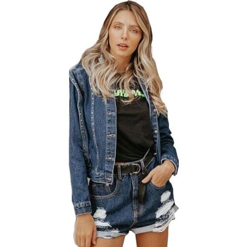Denim Jacket Women Loose Jeans Jackets Femme Oversize Crop Casual Autumn Ladies Solid Female Women Jackets and Coats