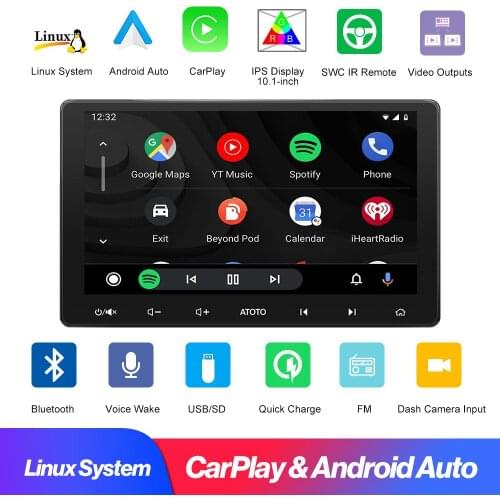 Android Car Radio 2 Din Car Stereo 10.1 Inch Touchscreen Android Auto & CarPlay in-Dash Navigation With Bluetooth F7G211SE