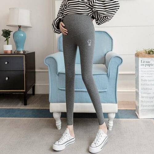 Pregnant womens leggings spring and autumn models thickened small pits pregnant women belly lift pants leggings foot pants