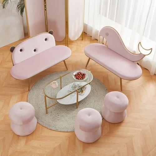 Zq Light Luxury Sofa Clothing Store Beauty Salon Nail Salon Reception Fabric Sofa