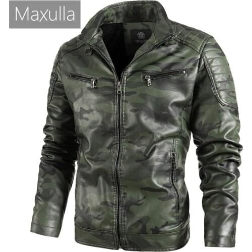 Maxulla Winter Mens PU Jackets Casual Man Fleece Warm Motorcycle Leather Jacket Outdoor Slim Fit Biker Leather Coats Clothing