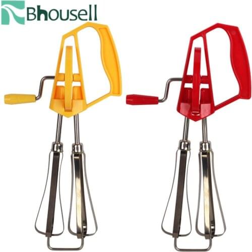 Multifunctional Manual Household Eggbeater Stainless Steel Hand-cranked Wheel Whipping Cream Mixer Bar Baking Accessories