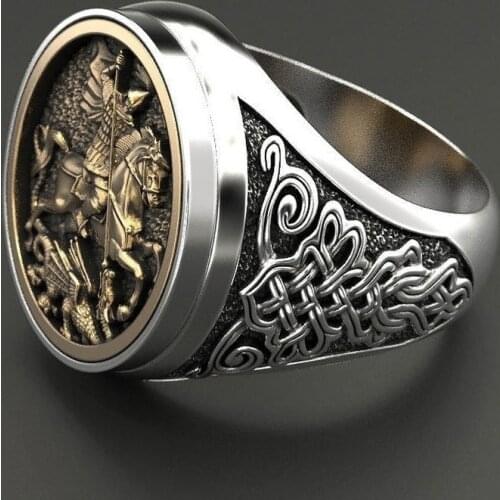 Fashion Vintage Mens Ring Jewelry Accessories Minimalist Cool Stuff Trendy Men Accessories Vintage Ring Knight Clan Style Ring