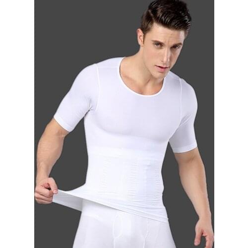 Men Body Shapers Waist Trainer Corset T Shirts Slimming Body Shaper Modeling Strap Shapewear male Compression Sheat T Shirt