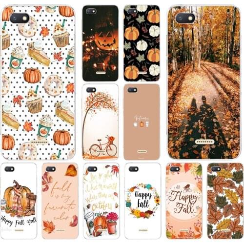 26AS Pumpkin happy autumn Soft Silicone Tpu Cover phone Case for Xiaomi Redmi 6 6A Pro Note 6 Pro