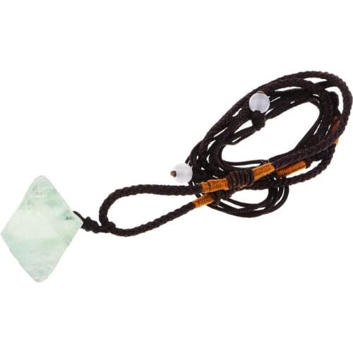 Natural Stone Ore Pendant Necklace Fluorite Crystal Stone Pendant