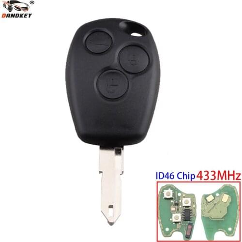 Dandkey Remote Key PCF7946 Chip 433MHz For Renault Trafic Vivaro Primastar Movano 3 Buttons Replacement Keyless Entry Fob 206